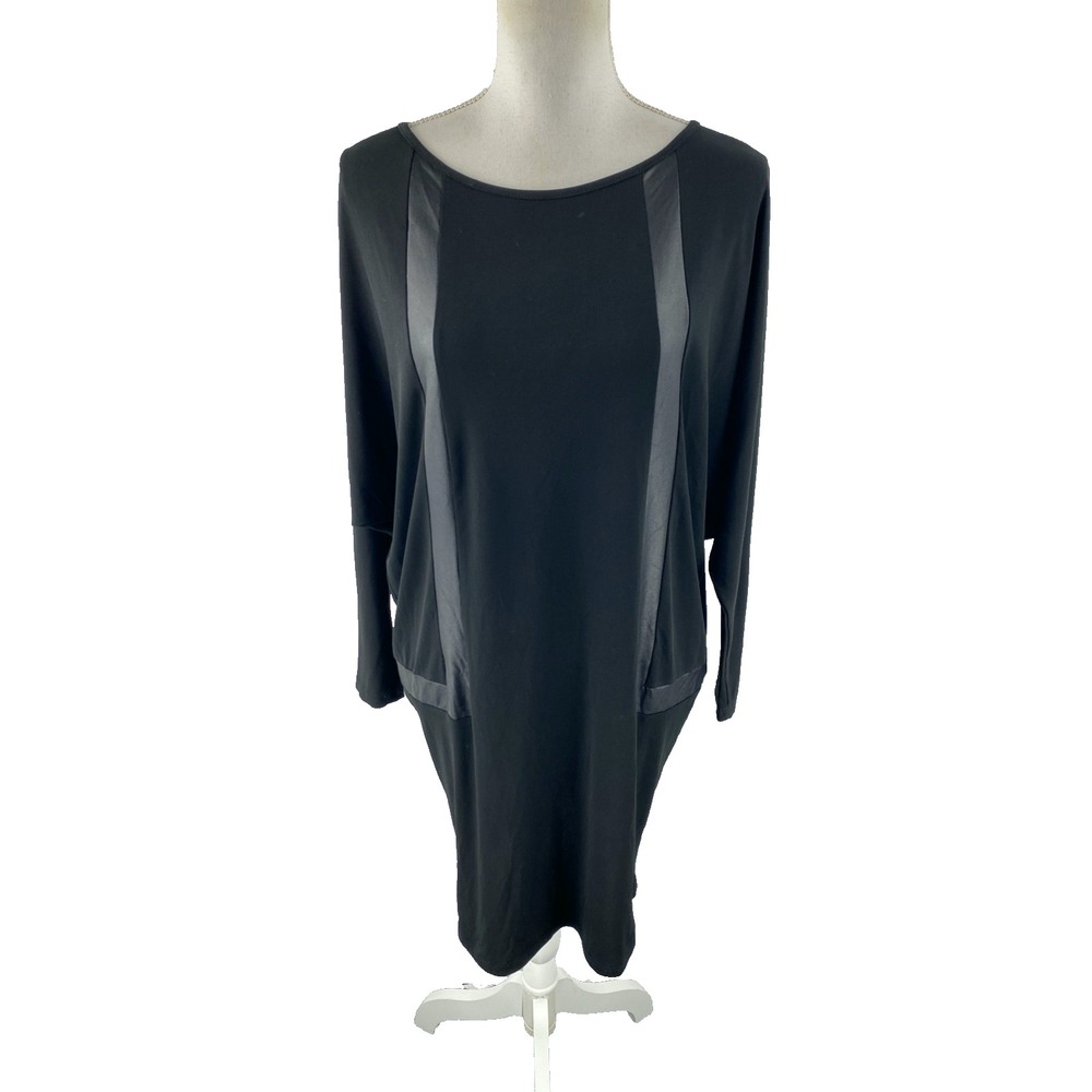 Clara Sun Woo Womens XS Slouchy Tunic Dress Black Batwing Stripes